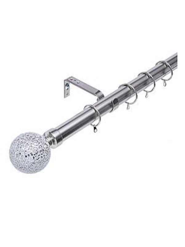 Image of Glamour 28mm Antique Gold Crackle Glass Finial Curtain Pole 180 - 340 Cm HICS0100ABRS183