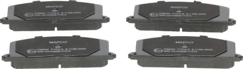 Image of MAPCO 106002 Brake pad set Front Axle, excl. wear warning contact Brake Pad Set,disc brake (402)