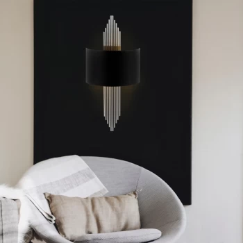 image of 618 - A Black Silver Wall Lamp