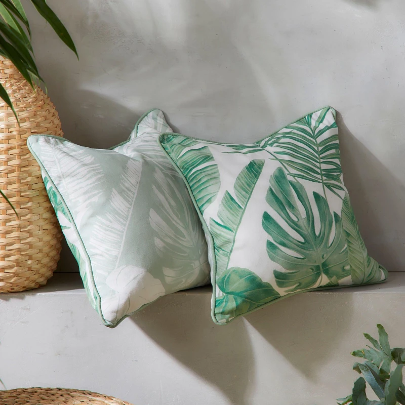 Image of Dreams & Drapes 'Tahiti' Outdoor Water & UV Resistant Garden Filled Bench Cushion Green