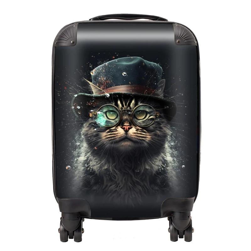 Image of Warren Reed - Designer Norwegian Forest Cat Splashart Suitcase Size: Small Multicolor Unisex Small