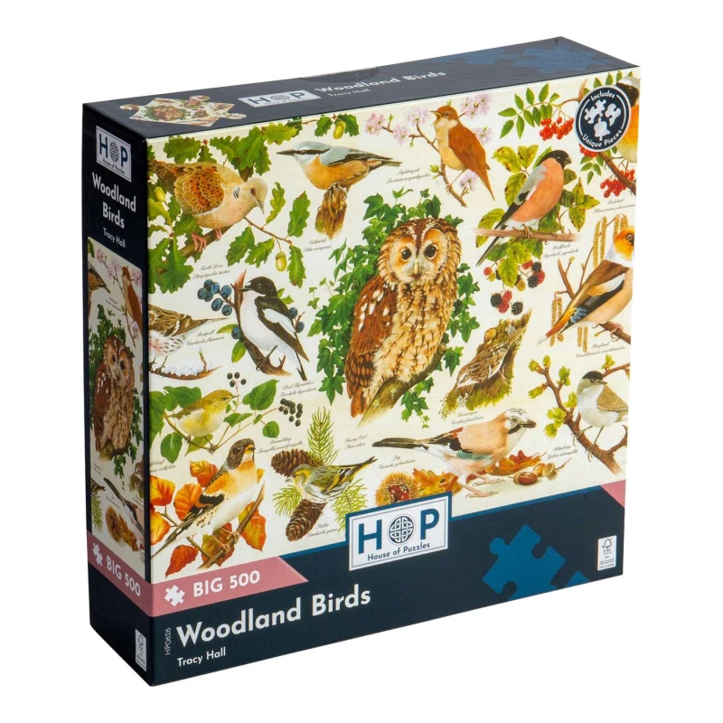 Image of The House Of Puzzles Woodland Birds, BIG 500 Piece Jigsaw Puzzle Multi unisex