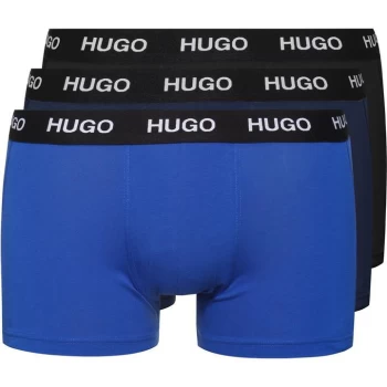 Image of Hugo Boss 3 Pack Trunks Black/Navy/Blue Size L Men