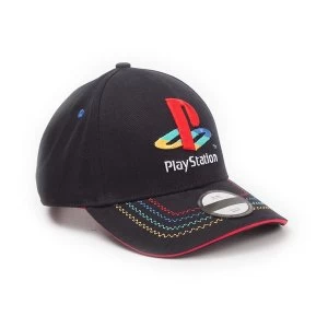 image of Sony - Embroidered Retro Logo Unisex Adjustable Cap - Black/Red