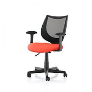 Image of Executive Chair Camden Black Mesh in Tabasco Red