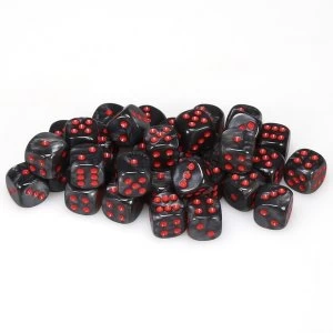 image of Chessex 12mm d6 Dice Block: Velvet Black/Red