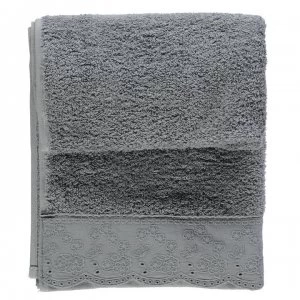 image of La Residence Broderie Towel - Grey