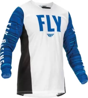 Image of FLY Racing Kinetic Wave Jersey White Blue 2XL