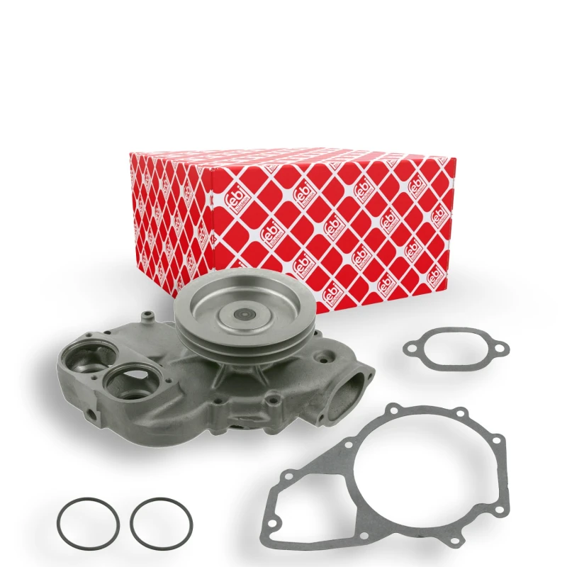 Image of FEBI BILSTEIN 27187 Water pump Grey Cast Iron, with belt pulley, with gaskets/seals Grey Cast Iron Water Pump (1260)