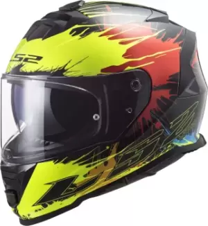 Image of LS2 FF800 Storm Drop Helmet, black-red-yellow, Size 3XL, black-red-yellow, Size 3XL