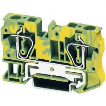 image of Phoenix Contact 3036136 ST 10 PE Tension Spring Terminal With Earth Conductor Green yellow