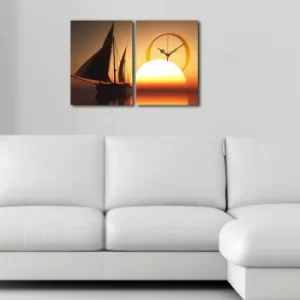 Image of 2P3040CS-148 Multicolor Decorative Canvas Wall Clock (2 Pieces)