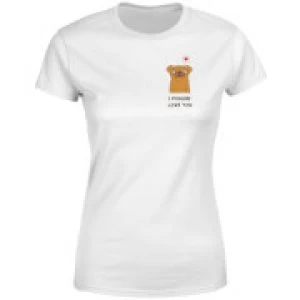 Image of I Puggin' Love You Womens T-Shirt - White - 3XL