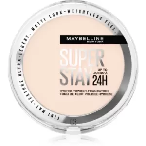 image of Maybelline SuperStay 24H Hybrid Powder-Foundation Compact Powder Foundation for a Matte Look Shade 03 9 g