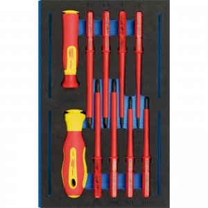 image of Draper 10 Piece VDE Insulated Ergo Plus Screwdriver Set In Eva Insert Tray