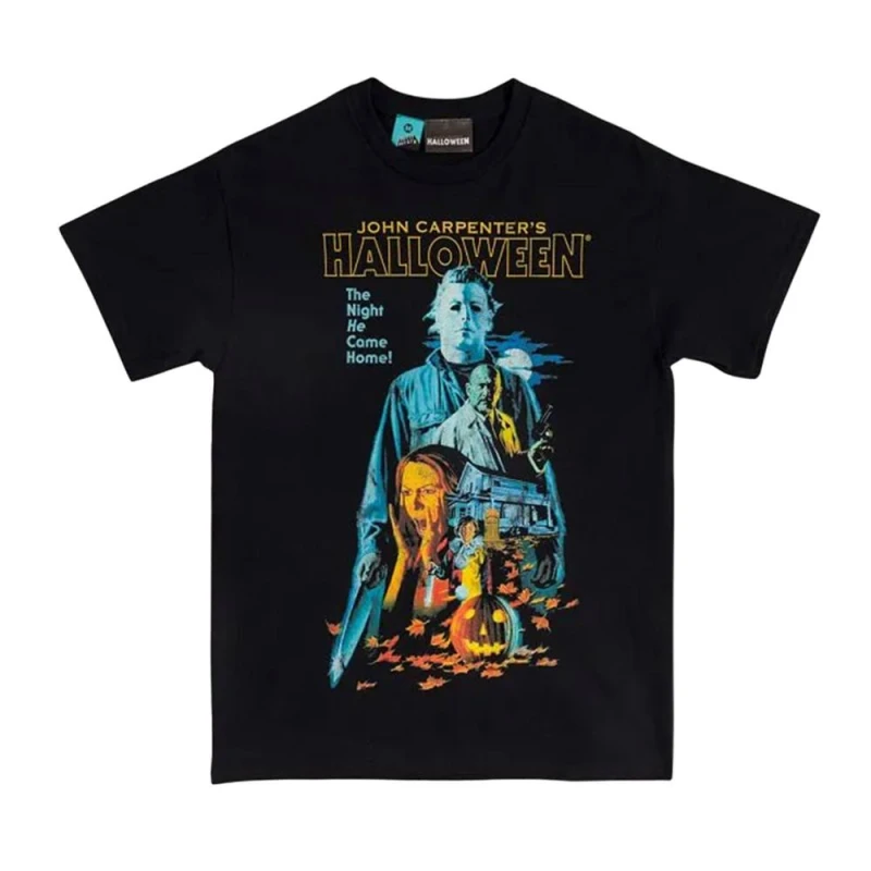 Image of Halloween Mens Movie Poster Vintage T-Shirt in Black Size: Medium Black Male M