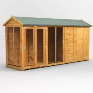 Image of 14x4 Power Apex Summerhouse Combi Building including 4ft Side Store