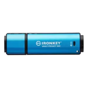 Image of Kingston Technology IronKey VP50 USB flash drive 8GB USB Type-C 3.2 Gen 1 (3.1 Gen 1) Black Blue