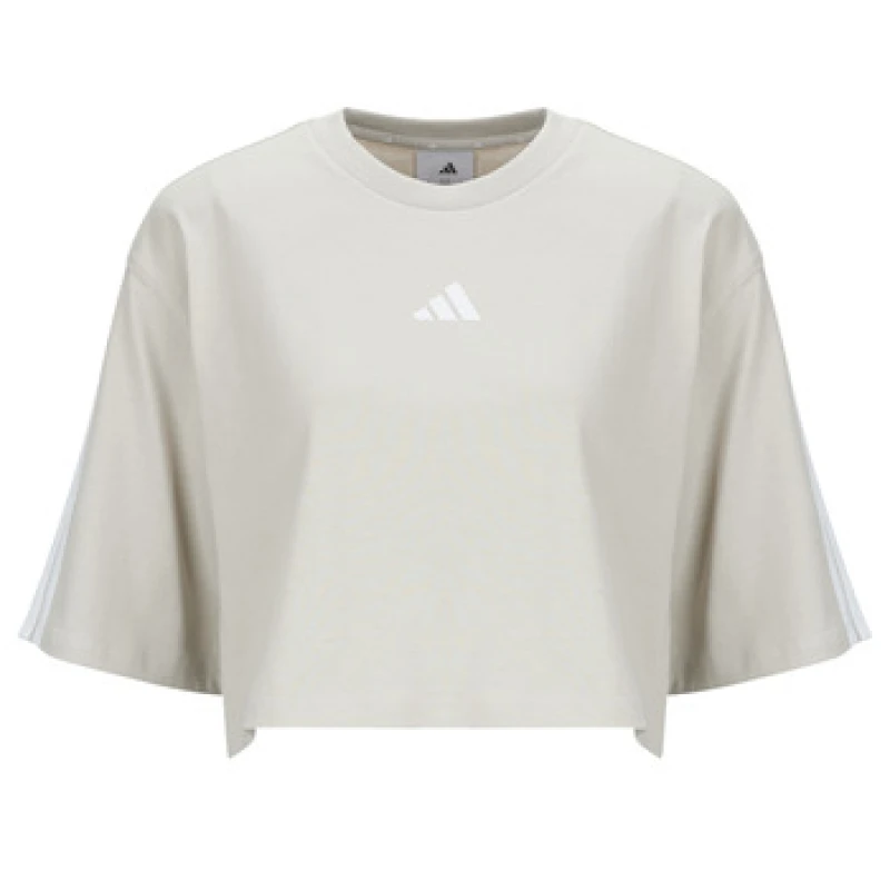 Image of Adidas Womens loose-fitting T-Shirt adidas Essentials 3-Stripes Beige Female M