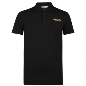 Image of Antony Morato Sport Logo Polo Shirt - BLACK 9000