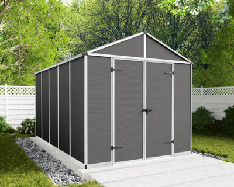 Image of Palram Rubicon Shed 8X12 - Dark Grey One Colour WXAGE Unisex