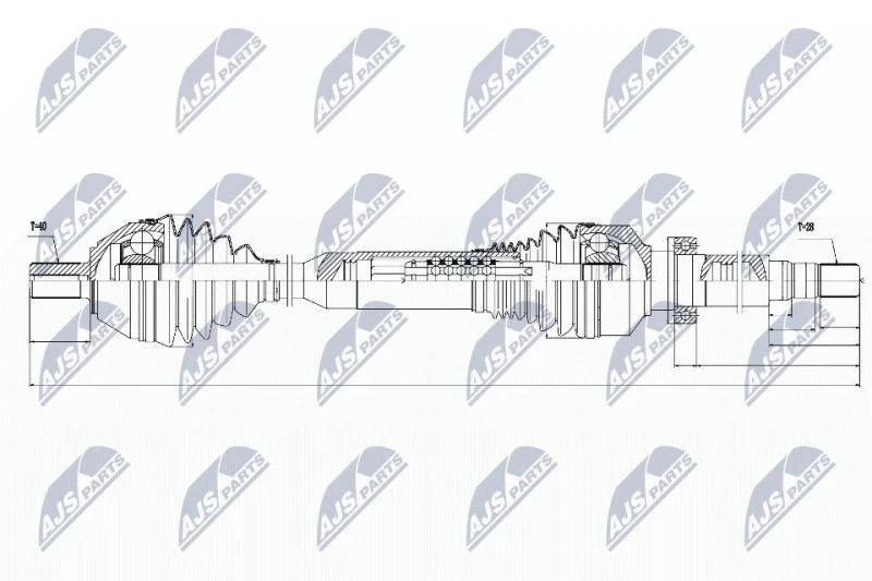 Image of NTY NPW-VV-050 Drive shaft Automatic Transmission, Front Axle Left Drive Shaft (13)
