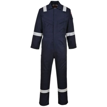 Image of Portwest - FR28NARL - sz L Flame Resistant Light Weight Anti-Static Coverall 280g - Navy