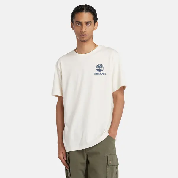 Image of Timberland Undyed Graphic T-Shirt For Men White, Size L