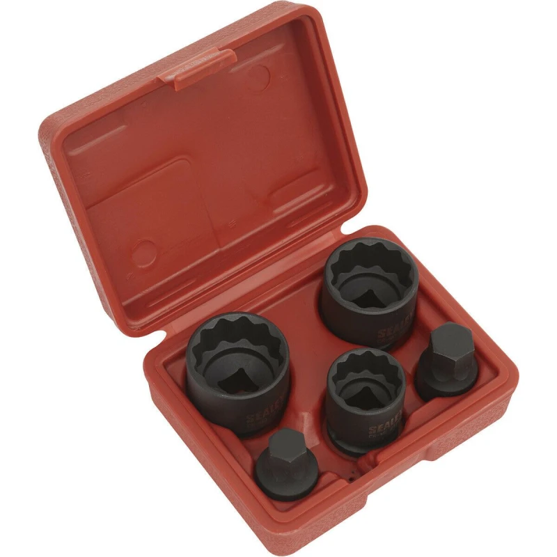 Image of Loops 5pc 12 Point Impact Hub Socket & Bit Set - 1/2" Sq Drive - For VAG Vehicles Multi