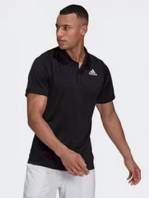 Image of adidas Tennis Freelift Polo Shirt, Black/White, Size 2XL, Men