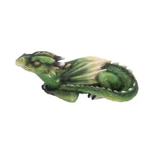 Image of Emerald Dreaming Sleeping Green Dragon Figurine