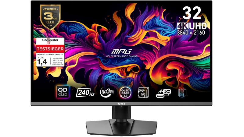 Image of MSI MPG 321URXDE QD-OLED computer monitor 80cm (31.5") 3840 x 21