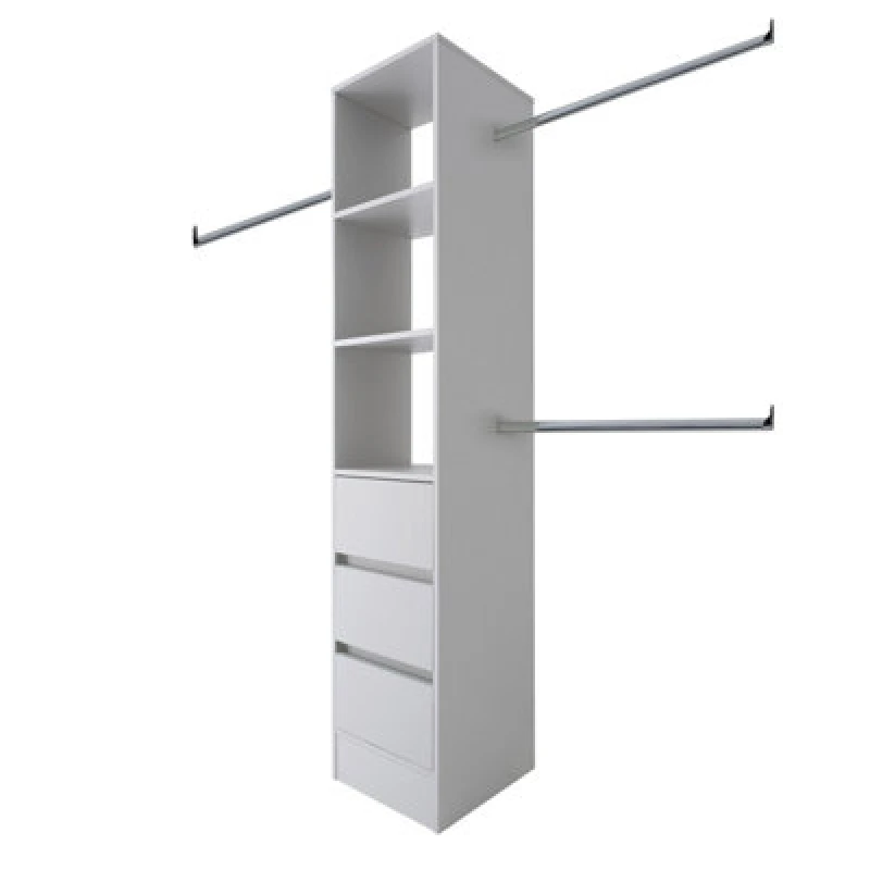 Image of Spacepro Modular Dove Grey 3 Drawer Tower Unit (H)2100mm (W)450mm (D)500mm