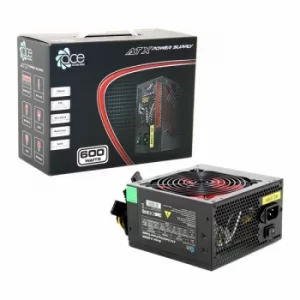 image of ACE 600W BR PSU with 12cm Red Fan and PFC (Black)