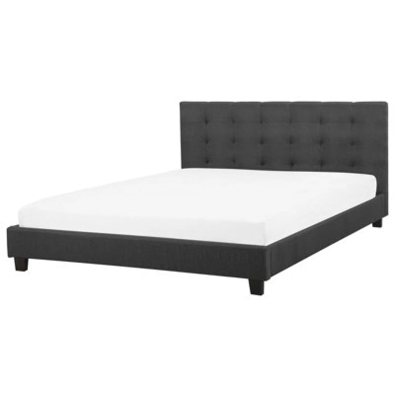 Image of Beliani Waterbed Fabric La Rochelle 180 X 200 Cm (Eu Super King) Dark Grey