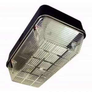 Image of Eterna 100W IP65 BC B22d Polycarbonate Base Diffuser Vandal Bulkhead - Black Base