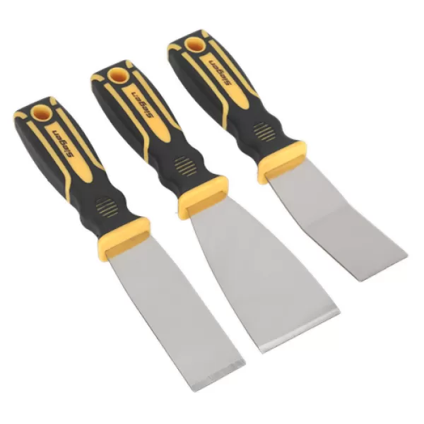 image of Genuine SEALEY S0600 Rigid Blade Scraper Set 3pc