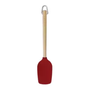 image of KitchenAid Birchwood & Red Silicone Spoon Spatula Red