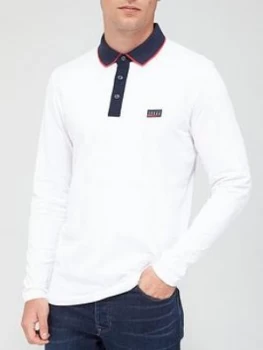 Jack & Jones Charmin Long Sleeve Polo - White Size M Men