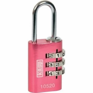 image of Kasp 20mm Pink Aluminium Combination Padlock