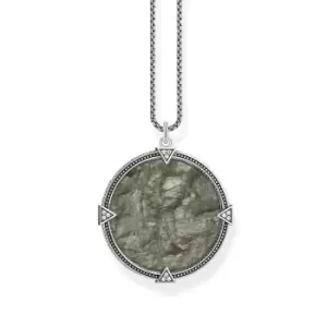 Image of THOMAS SABO Rebel Silver Vintage Coin Labradorite Necklace
