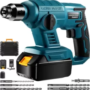 Image of VEVOR SDS-Plus Rotary Hammer Drill, 900 RPM & 4500 BPM Electric Hammer, 2 Functions Include Drilling & Hammer Drilling, Cordless Drill Kit w/Drill