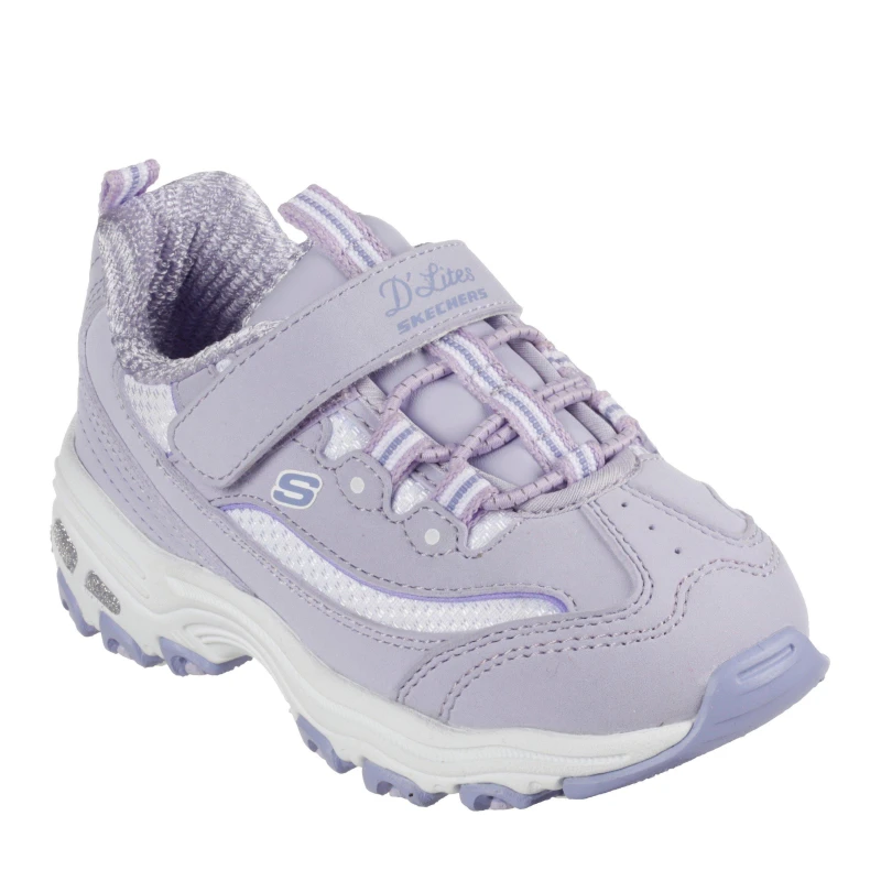 Image of Skechers Unisex Kids DLites Slip On Trainers Lavender unisex C6 (22.5)