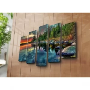 Image of 5NATPAT-13 Multicolor Decorative Canvas Painting (5 Pieces)