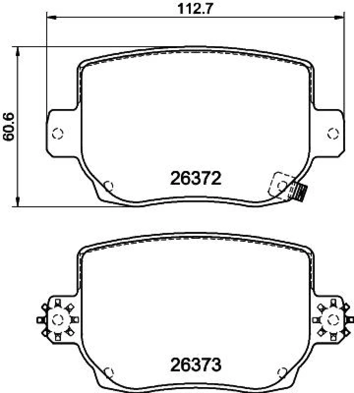 Image of HELLA Brake pad set HELLA 8DB 355 041-041