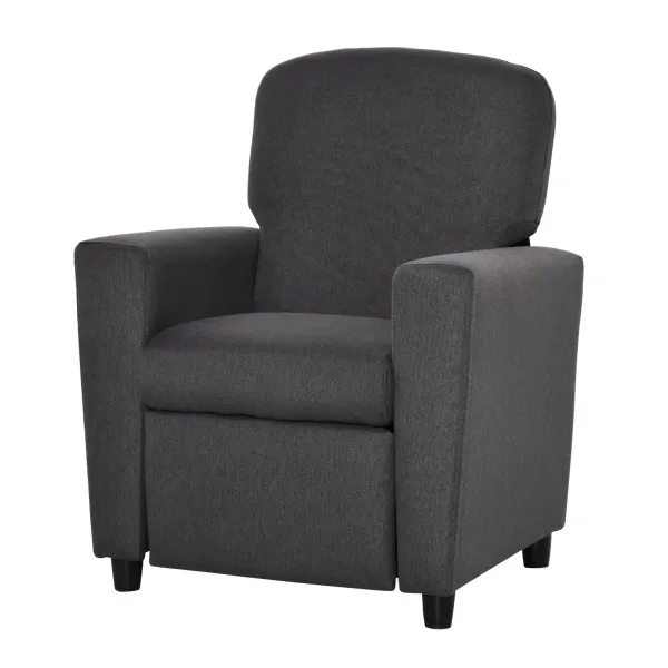 Image of Kids Sofa with Footrest Linen Recliner Upholstered Armchair for Playroom Grey