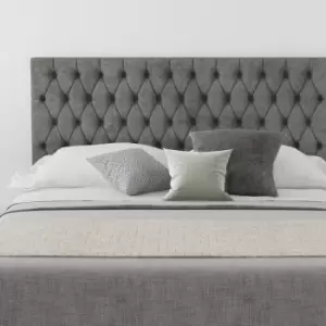 Image of Monroe Upholstered Headboard, Kimiyo Linen, Granite - Headboard 60cm Size Single (90x190)