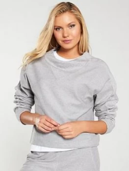 image of Reebok TE Twill Cowl Neck - Medium Grey Heather, Size 2XL, Women