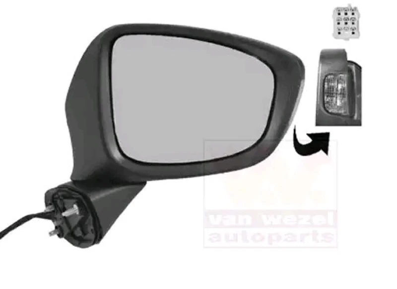 Image of VAN WEZEL 2780818 Wing mirror * HAGUS * Right, Heatable, primed Outside Mirror (50)