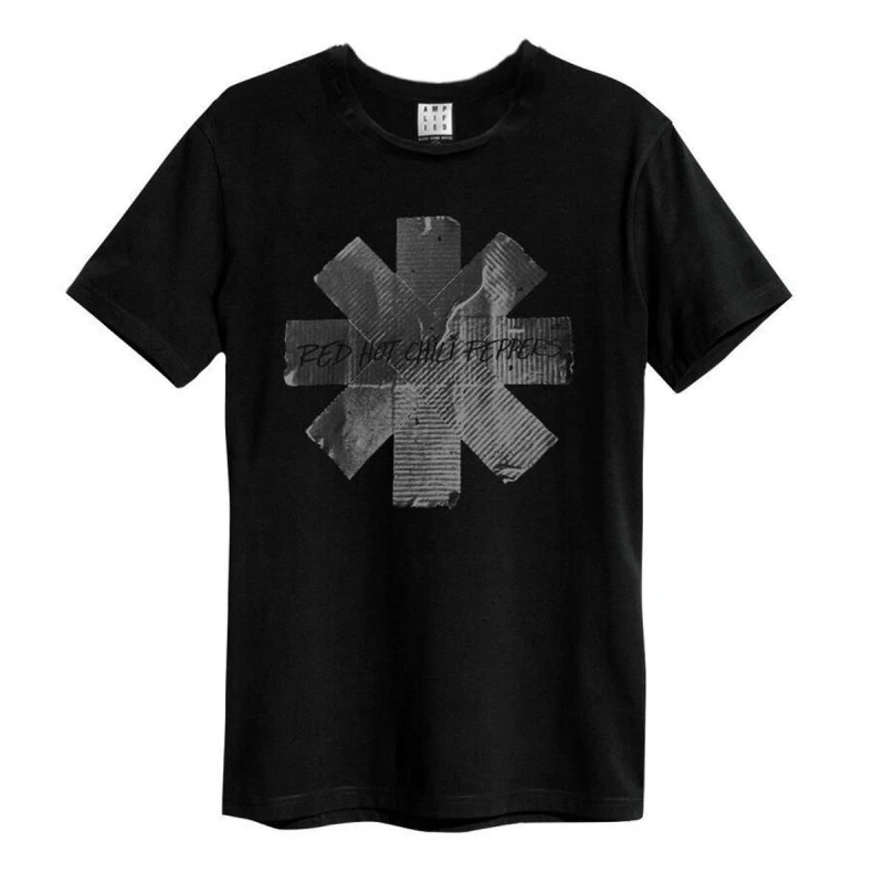 Image of Amplified Amplified Men Duct Tape Red Hot Chili Peppers T-Shirt in Black Size: X-Small Black XS Male 5063852061198